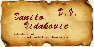 Danilo Vidaković vizit kartica